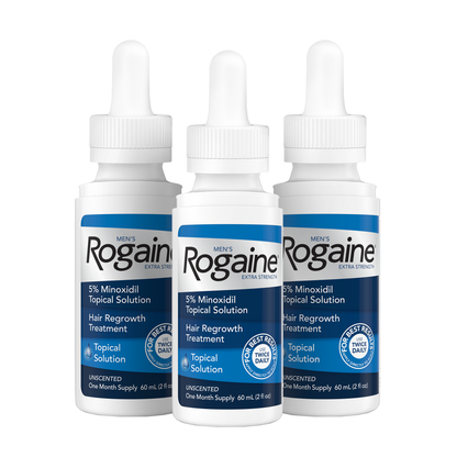 Bottle of Men’s Rogaine Foam on a white background.