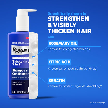 Men's ROGAINE® Hair Thickening 2 in 1 Shampoo + Conditioner