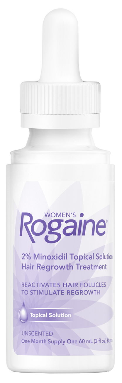 Bottle of Women's ROGAINE® Topical Solution on a white background.